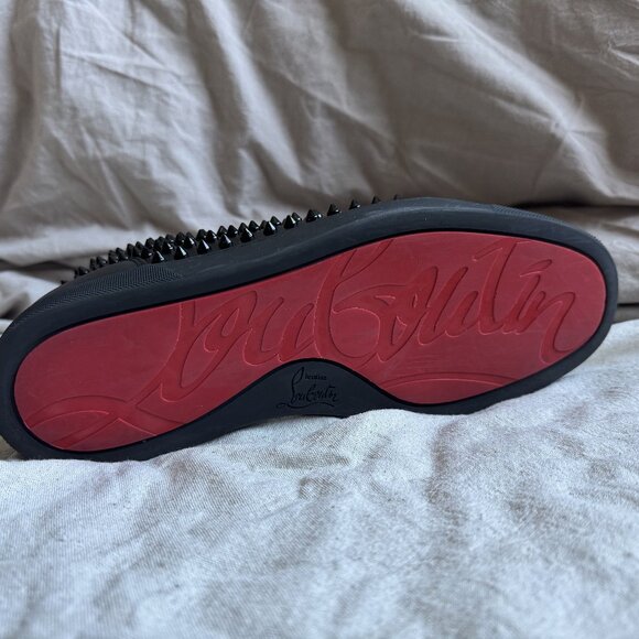Christian Louboutin | Louis Flat Calf/Spikes High-Top Sneakers Black Sz 43